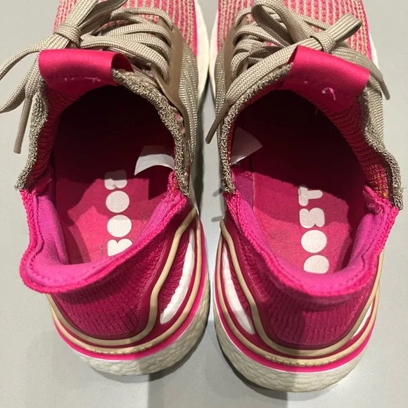 Adidas Woman Ultraboost 19 Pink/Tan Sneakers with Knit Mesh Upper SZ 7.5 - Picture 7 of 8